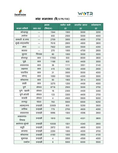 कांदा बाजारभाव